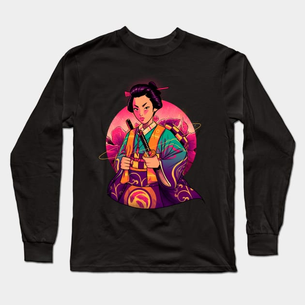 Samurai Geisha Long Sleeve T-Shirt by BrunoMota